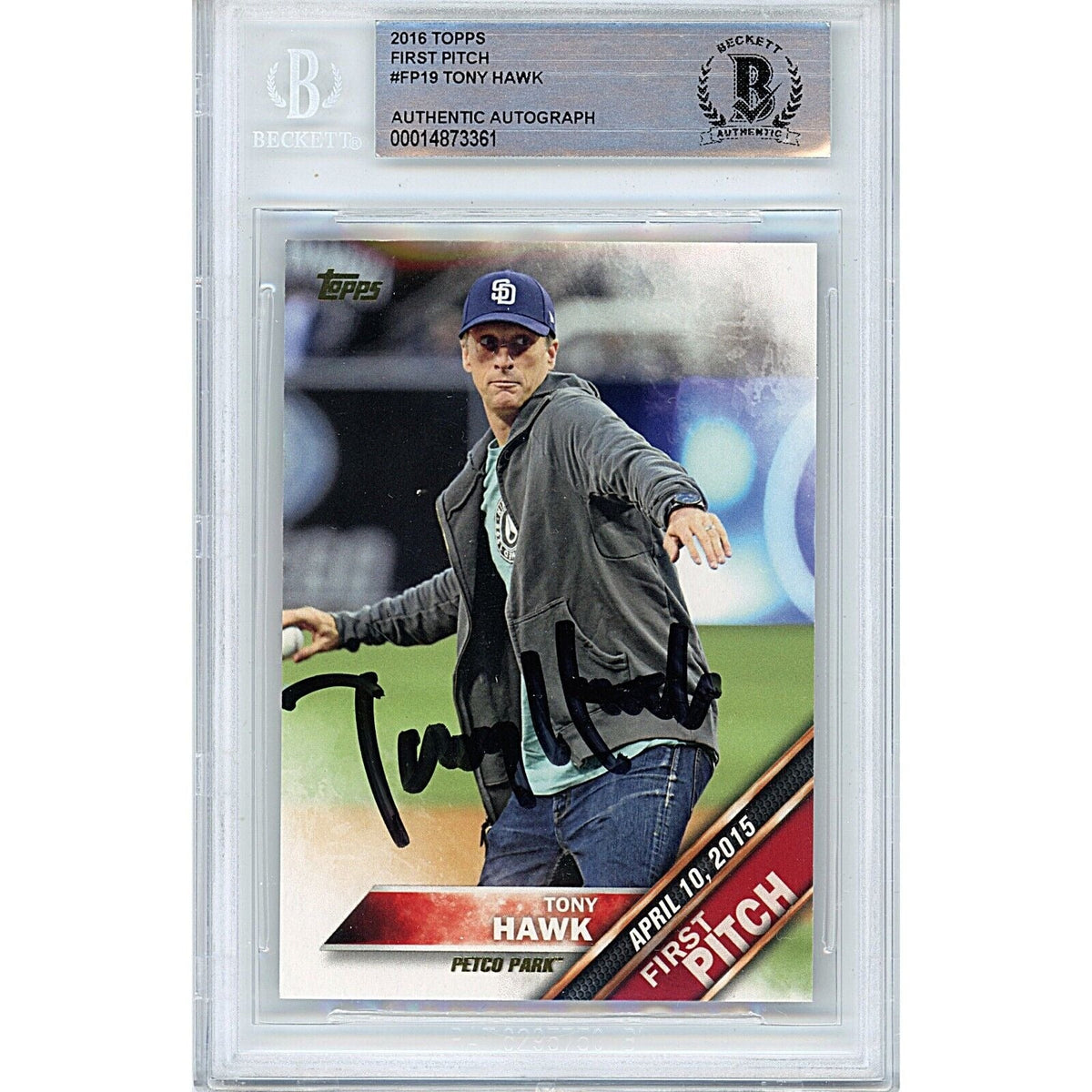 Tony Hawk Signed San Diego Autographed Trading Card Beckett BAS