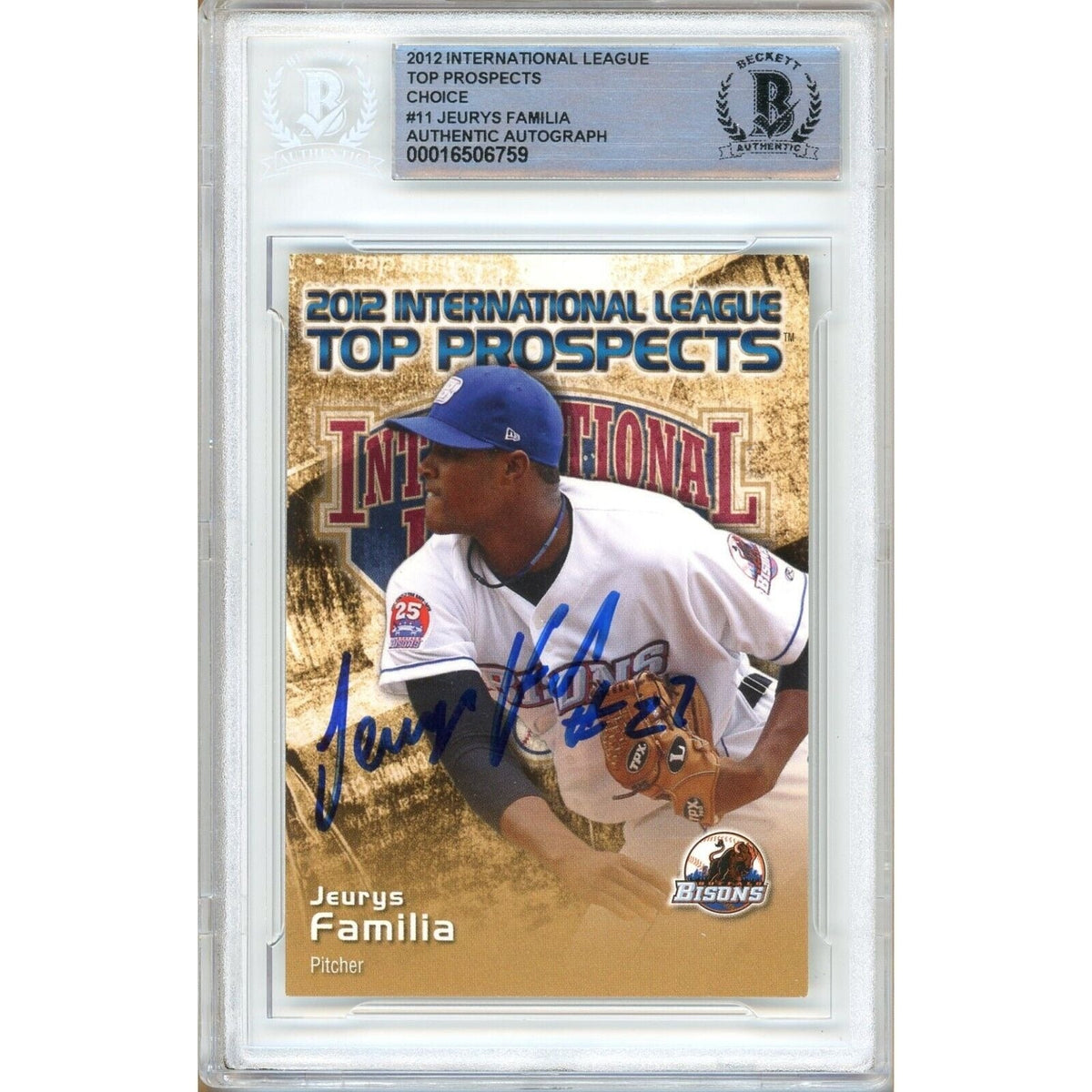 Jeurys Familia New York Mets Autographed Trading Card Beckett BAS