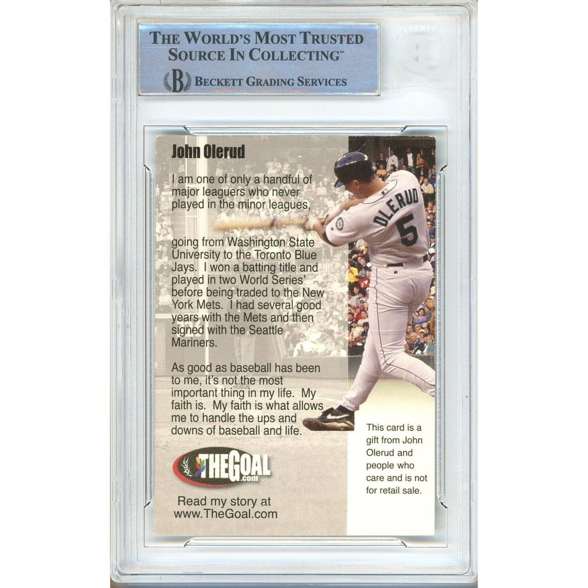 John Olerud Seattle Mariners Autographed Signed Trading Card Beckett BAS