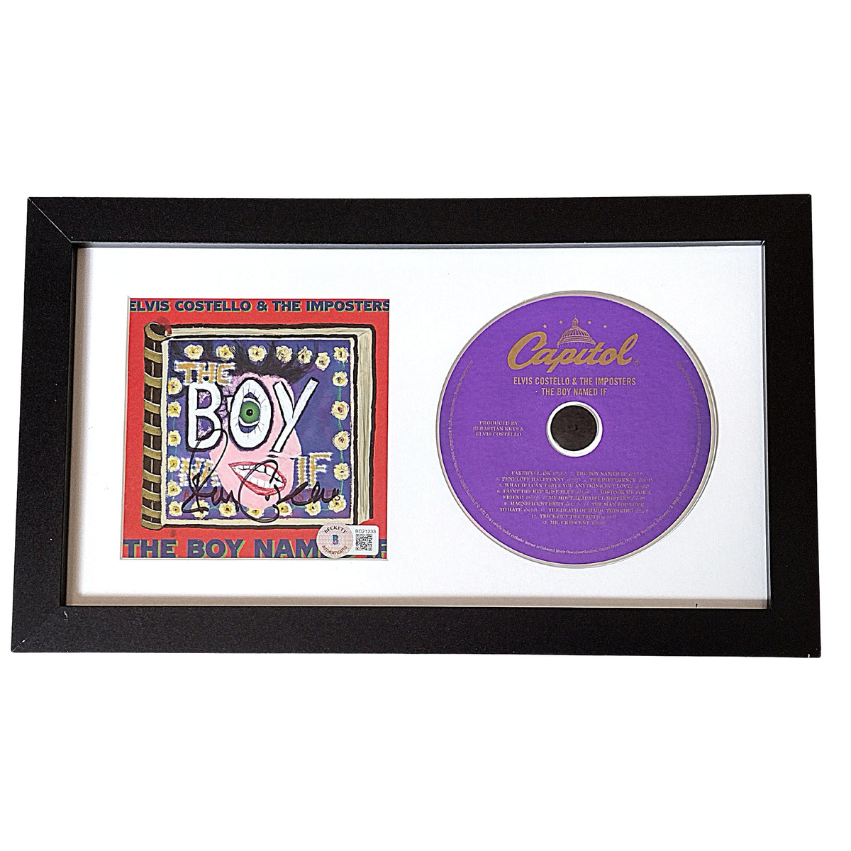 Elvis Costello Autographed The Boy Photo Beckett BAS