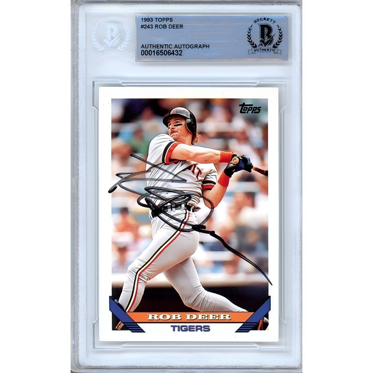 Rob Deer Detroit Tigers Signed Autographed Trading Card Beckett BAS