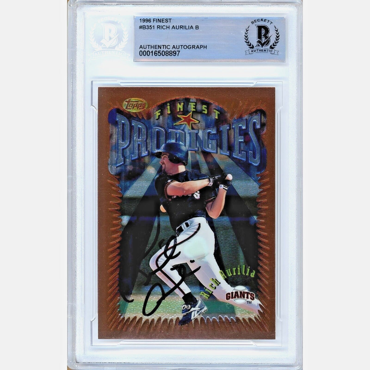 Rich Aurilia San Francisco Giants Autographed Trading Card Beckett BAS