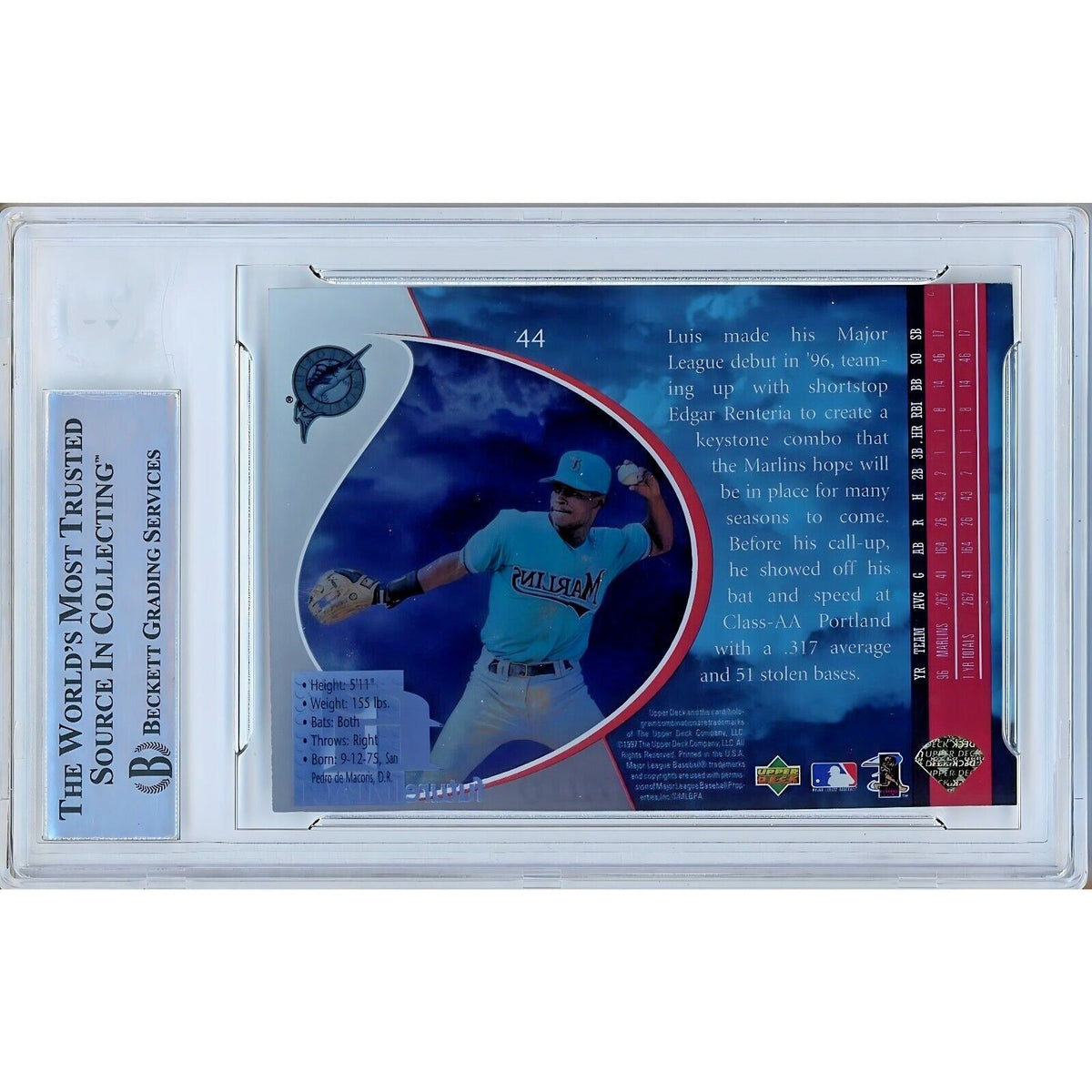 Luis Castillo Upper Deck Autograph Trading Card Beckett BAS