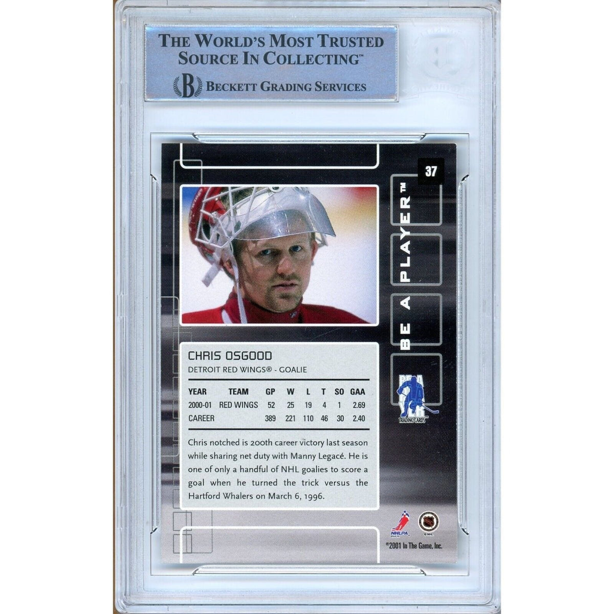 Chris Osgood Player Memorabilia Signed Trading Card Beckett BAS