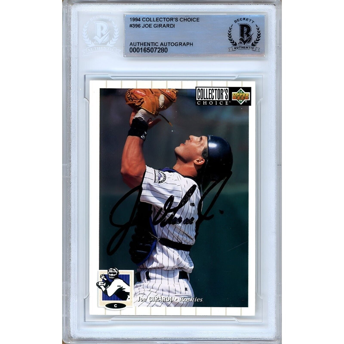 Joe Girardi Colorado Rockies Autographed Trading Card Beckett BAS