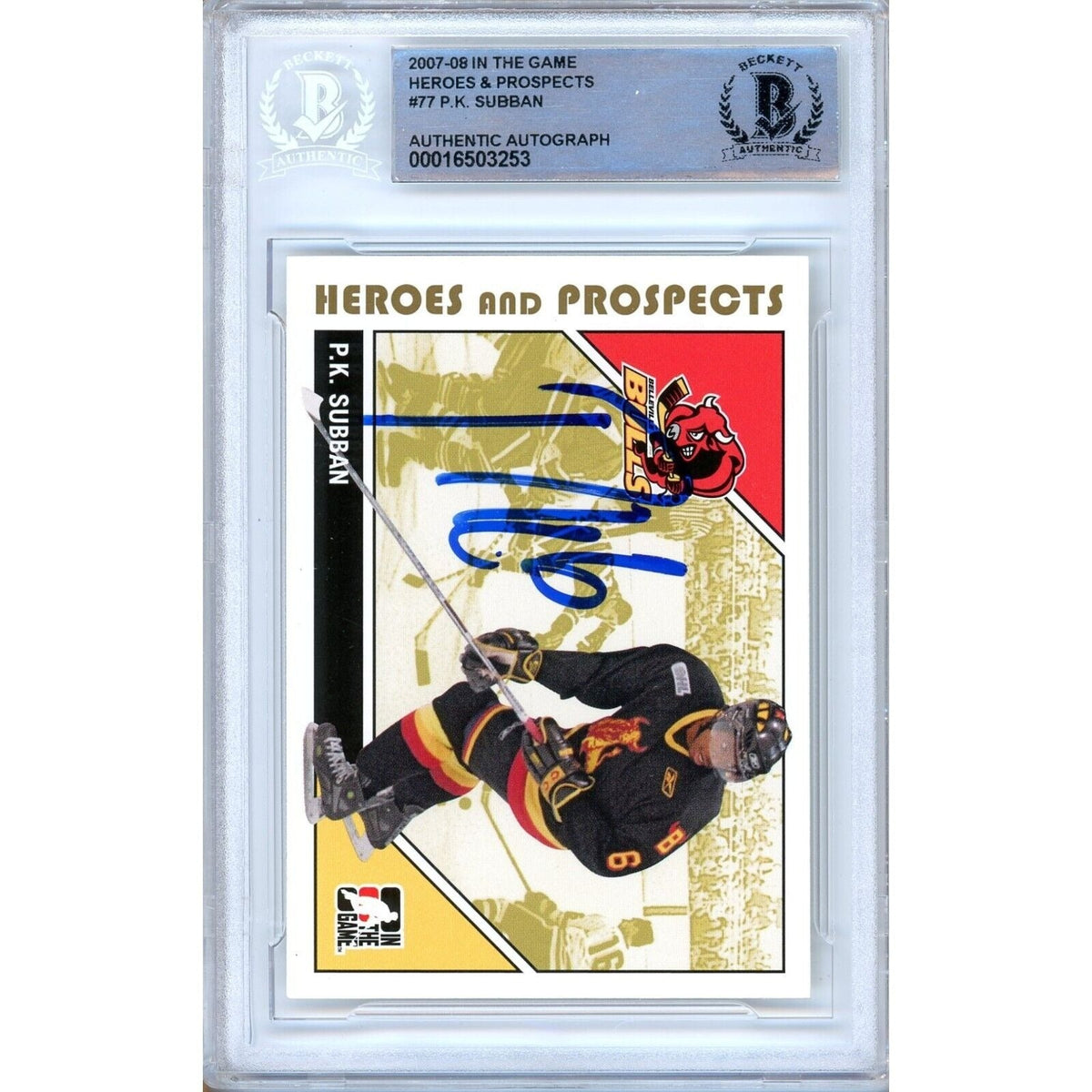 Subban Canadiens Signed Trading Card Beckett BAS