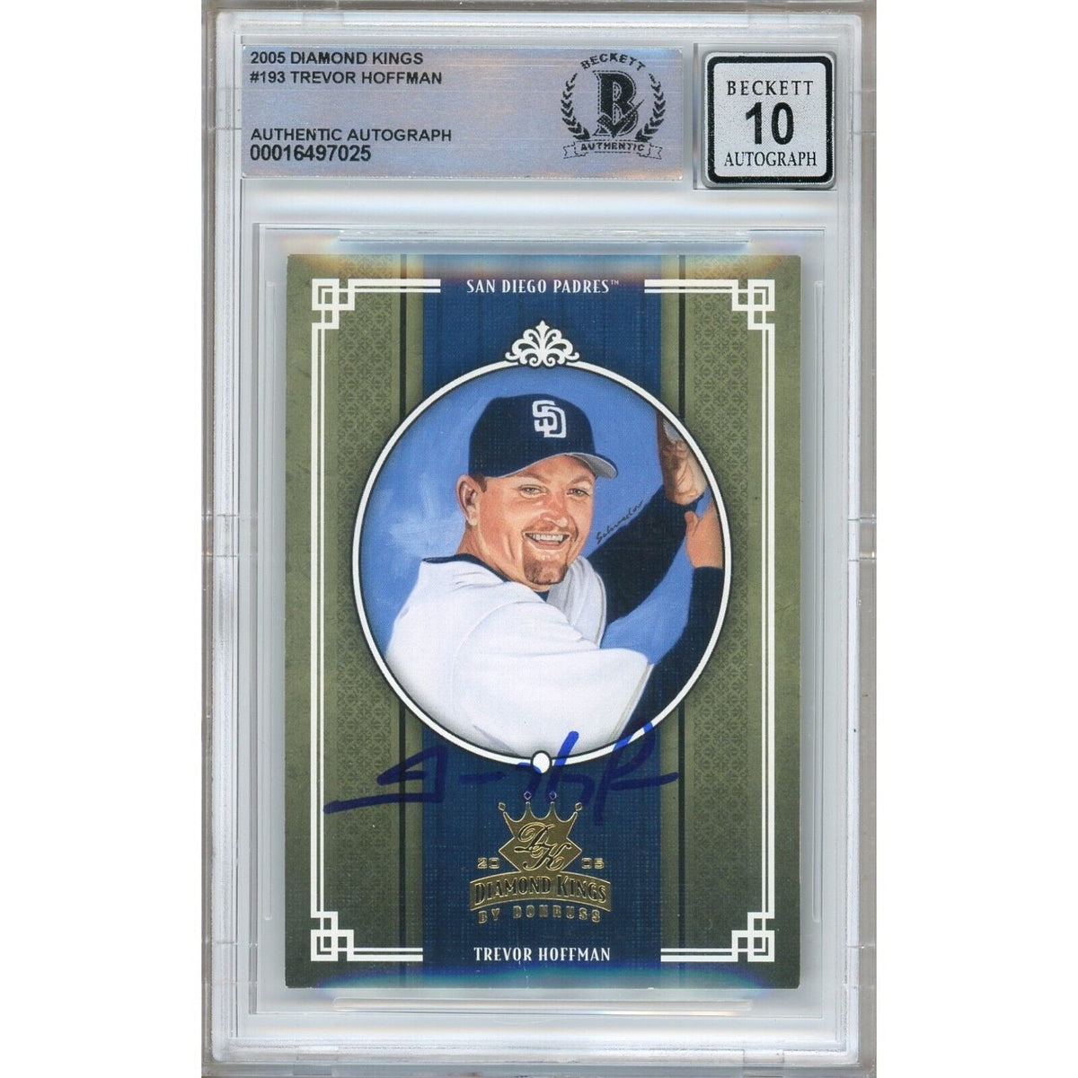 Trevor Hoffman San Diego Padres Autographed Trading Card Beckett BGS