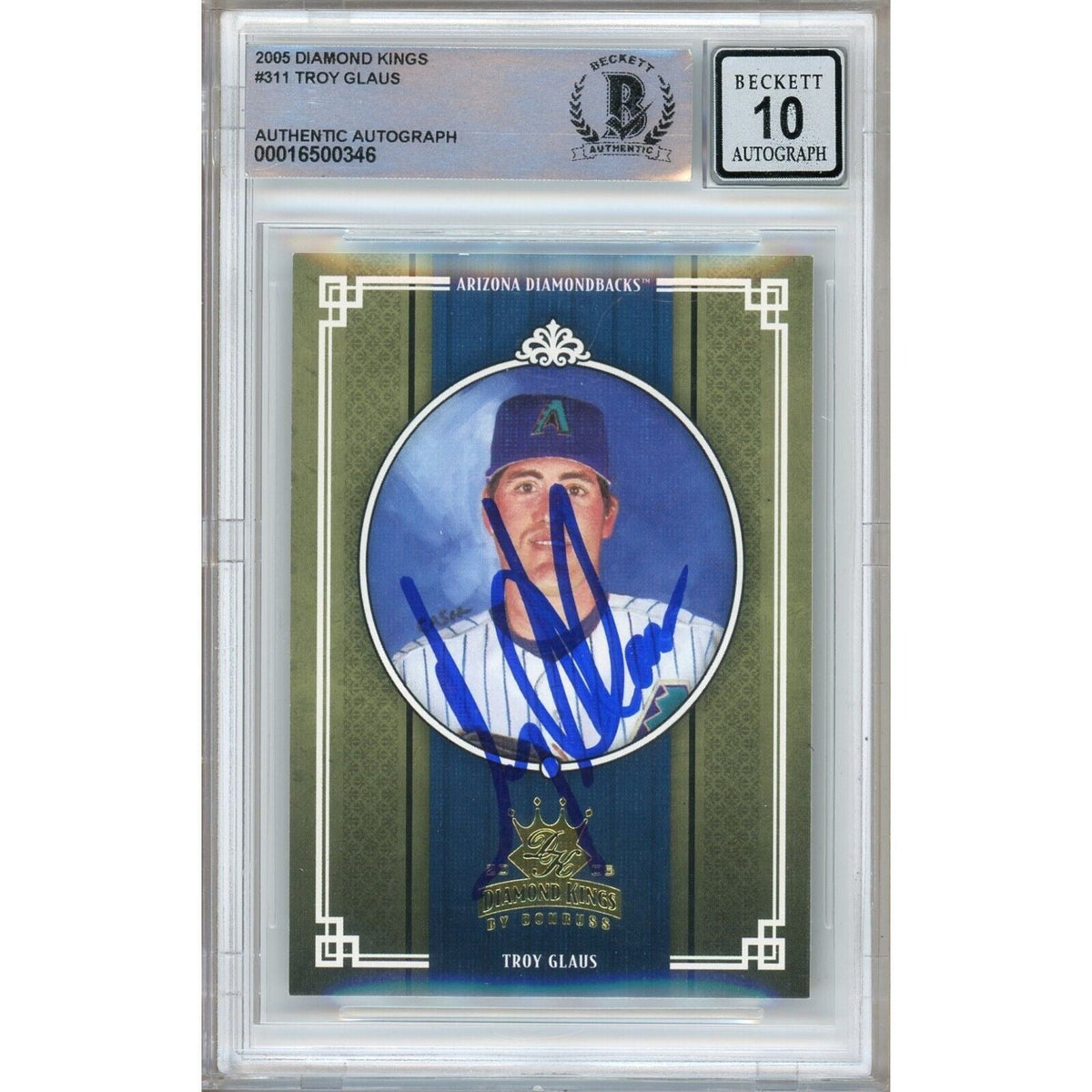 Troy Glaus Arizona Diamondbacks Signed Autographed Trading Card Beckett BGS