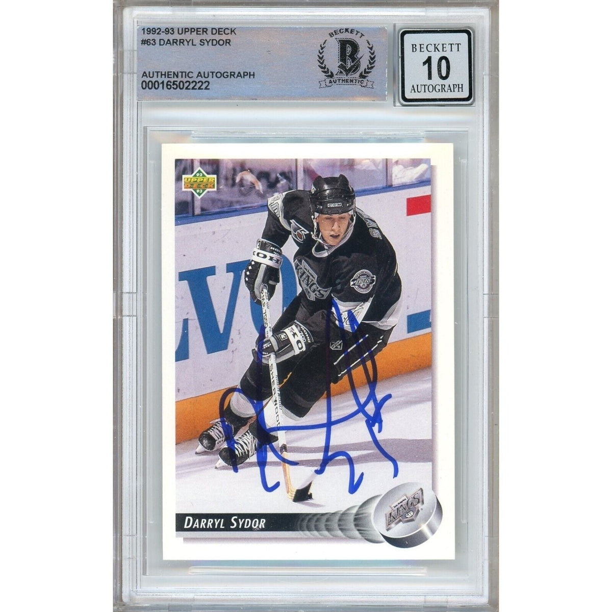 Darryl Sydor Upper Deck Autographed Trading Card Beckett BGS