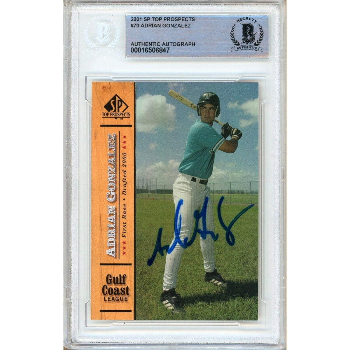 Adrian Gonzalez Top Prospects Autographed Trading Card Beckett BAS