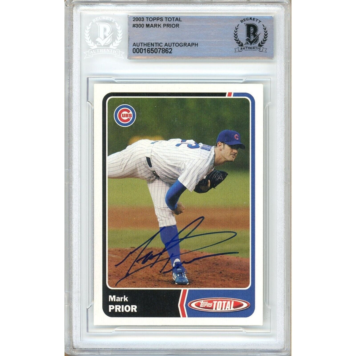 Mark Prior Chicago Cubs Signed Autographed Trading Card Beckett BAS
