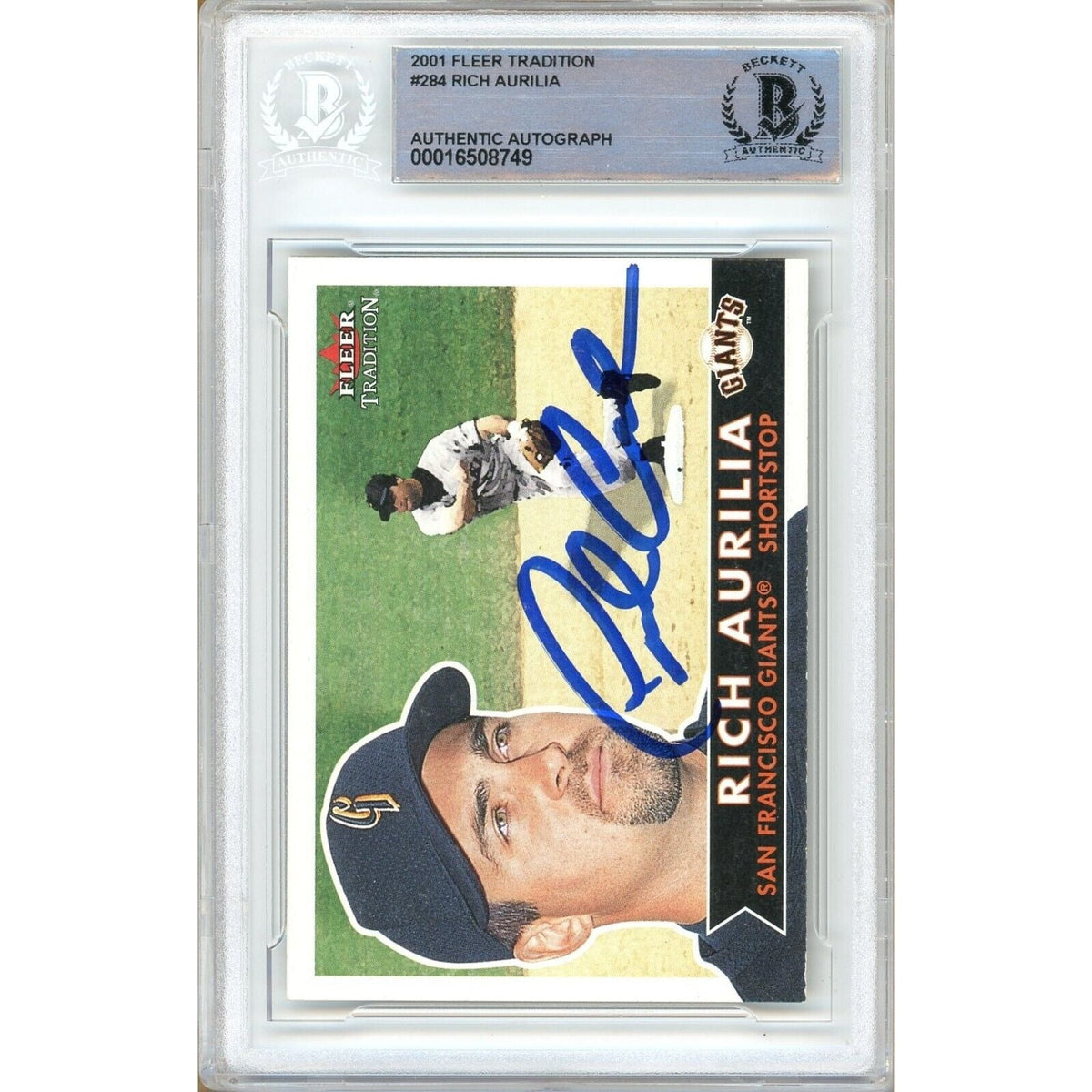 Rich Aurilia San Francisco Giants Signed Trading Card Beckett BAS