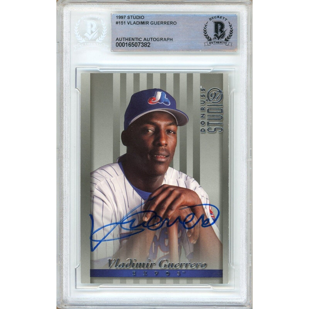 Vladimir Guerrero Montreal Expos Signed Autographed Trading Card Beckett BAS