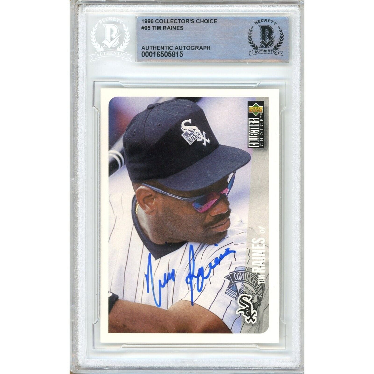 Tim Raines Chicago White Sox Autographed Trading Card Beckett BAS