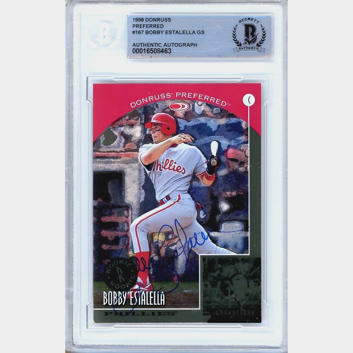 Bobby Estalella Donruss Preferred Autographed Trading Card Beckett BAS