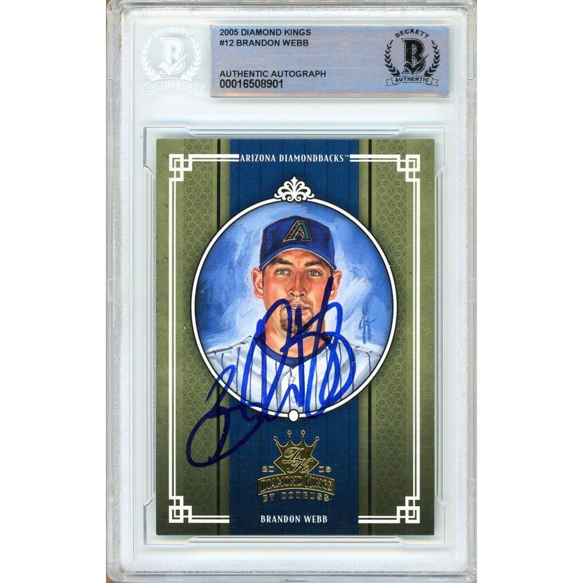 Brandon Webb Donruss Diamond Kings Autographed Trading Card Beckett BAS