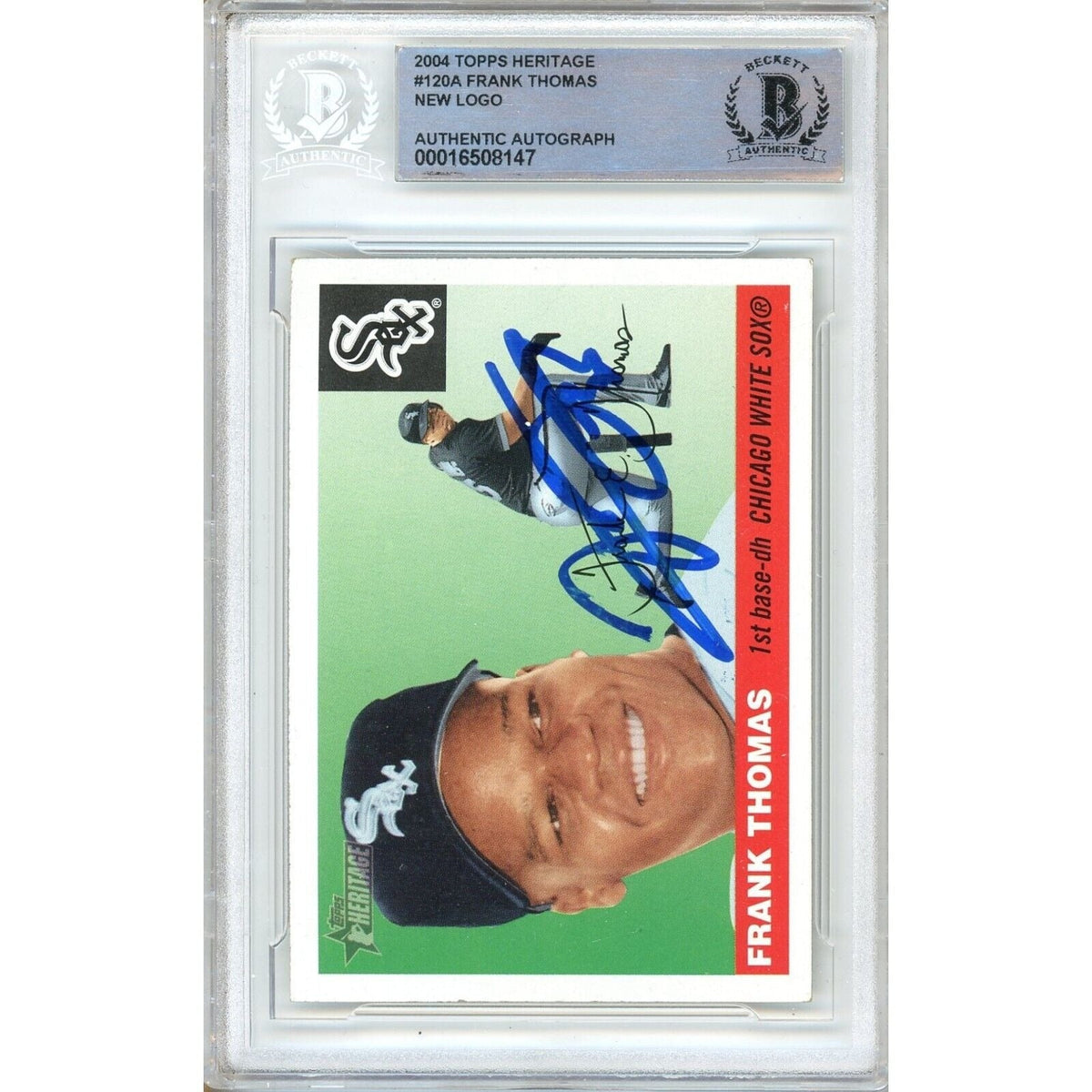 Frank Thomas Topps Heritage Signed Trading Card Beckett BAS