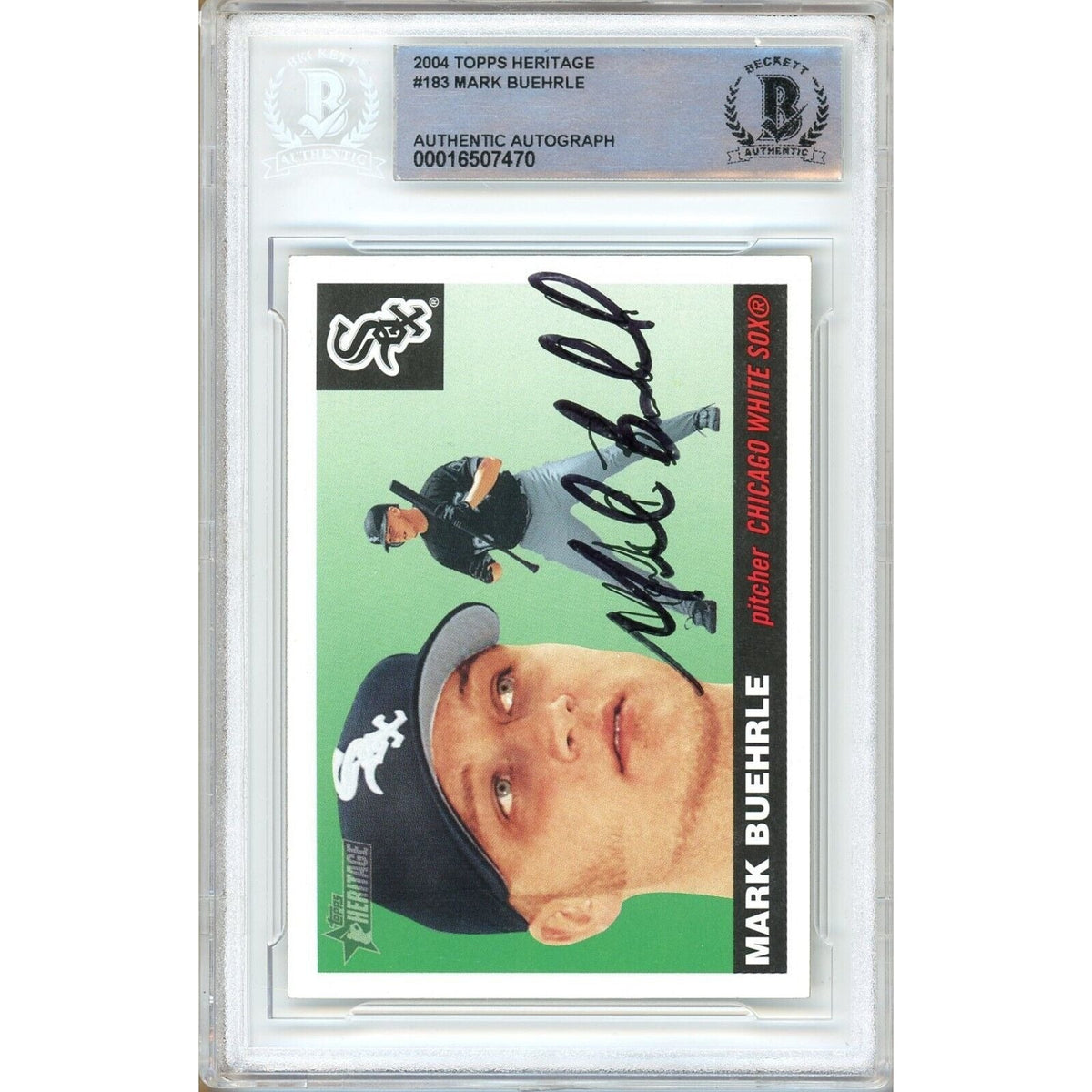 Mark Buehrle White Sox Signed Trading Card Beckett BAS