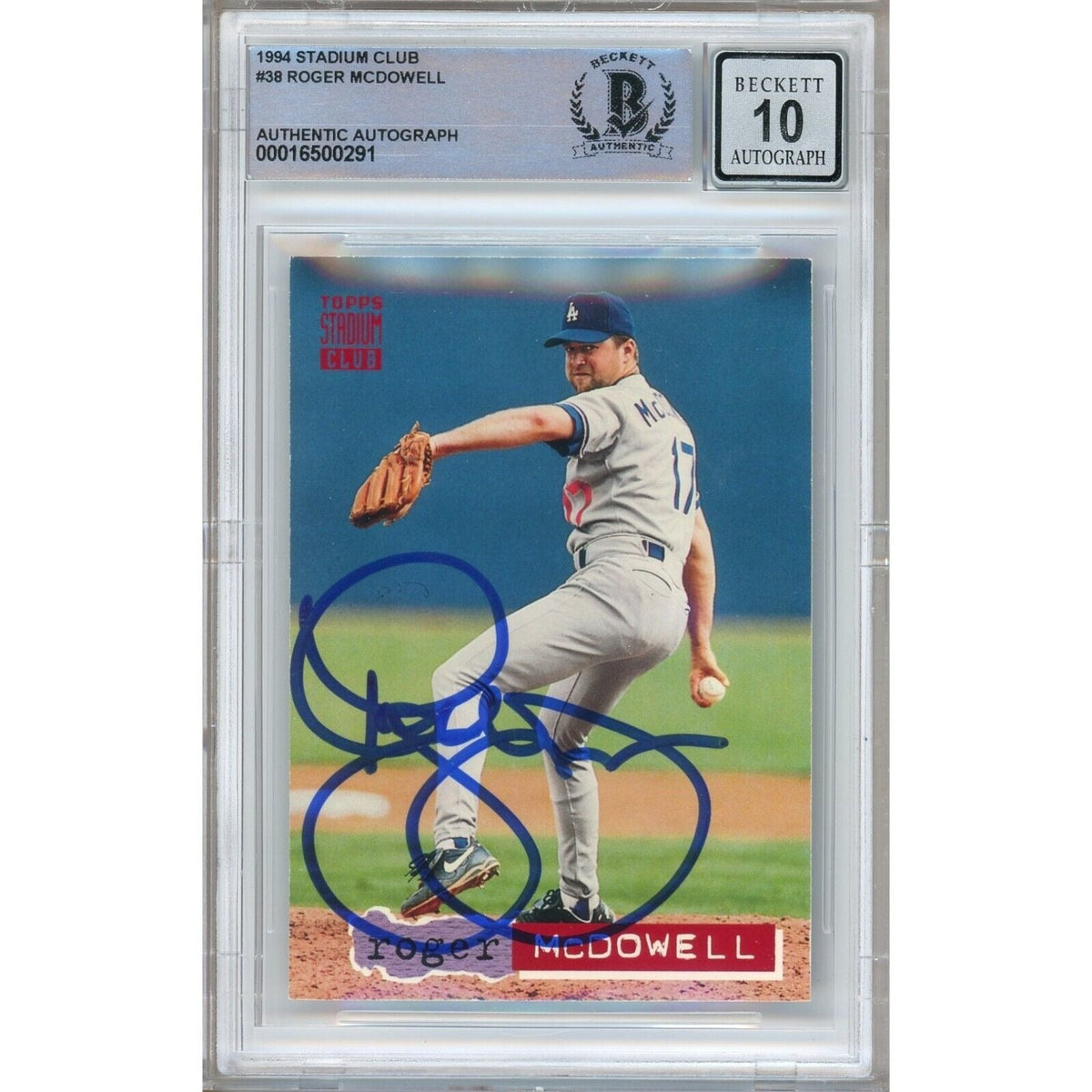 Roger Los Angeles Dodgers Signed Autographed Trading Card Beckett BGS