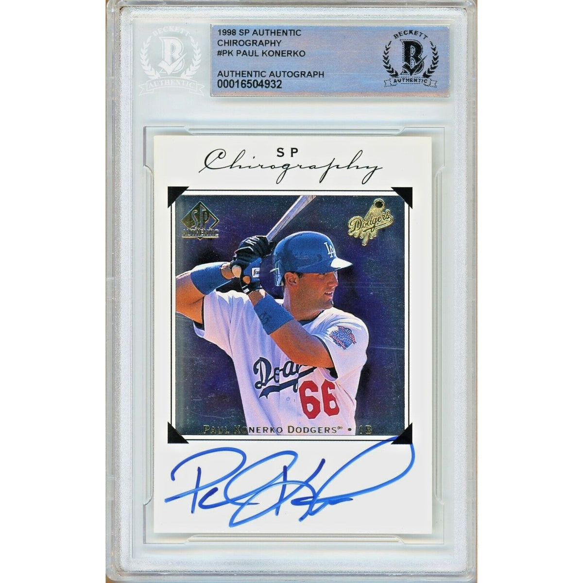 Paul Konerko Autographed Trading Card Beckett BAS