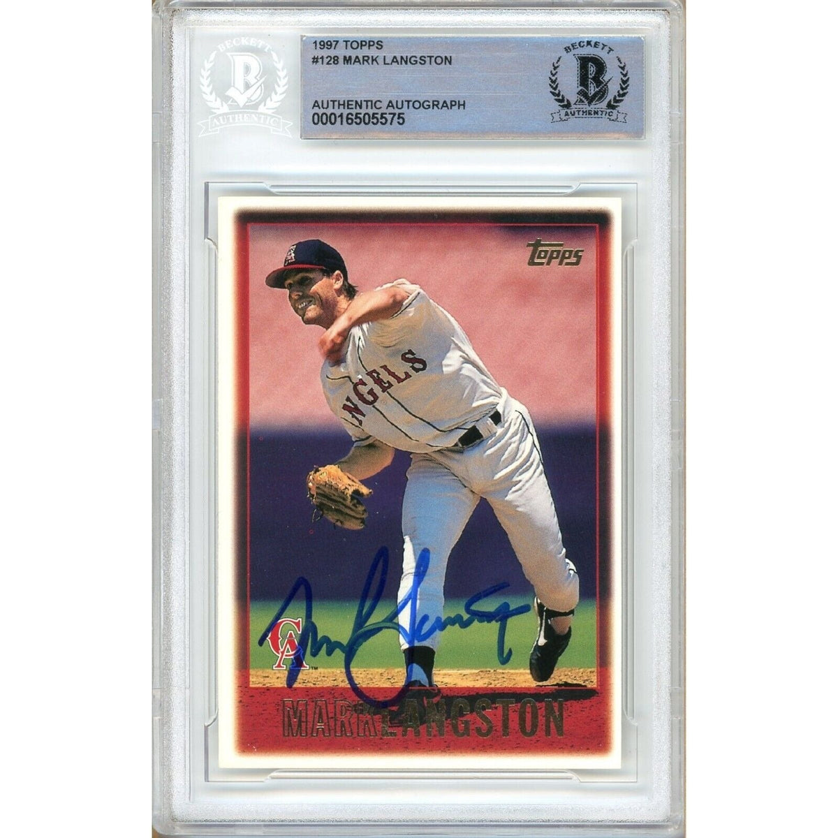 Mark Langston Autographed Trading Card Beckett BAS