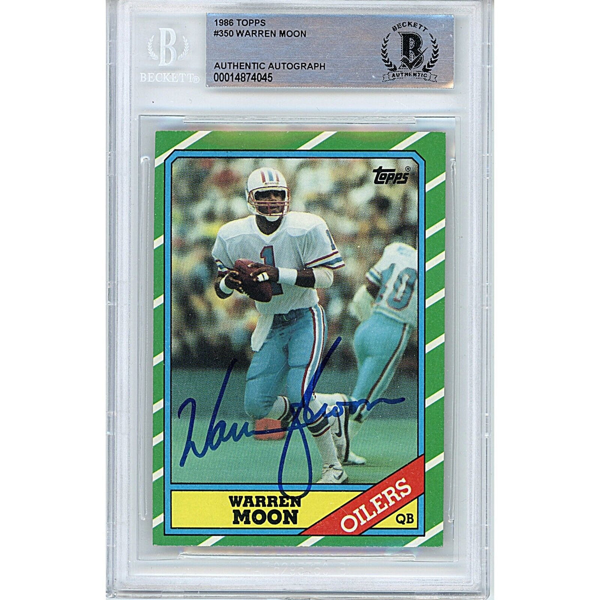 Warren Moon Houston Oilers Signed Autographed Trading Card Beckett BAS