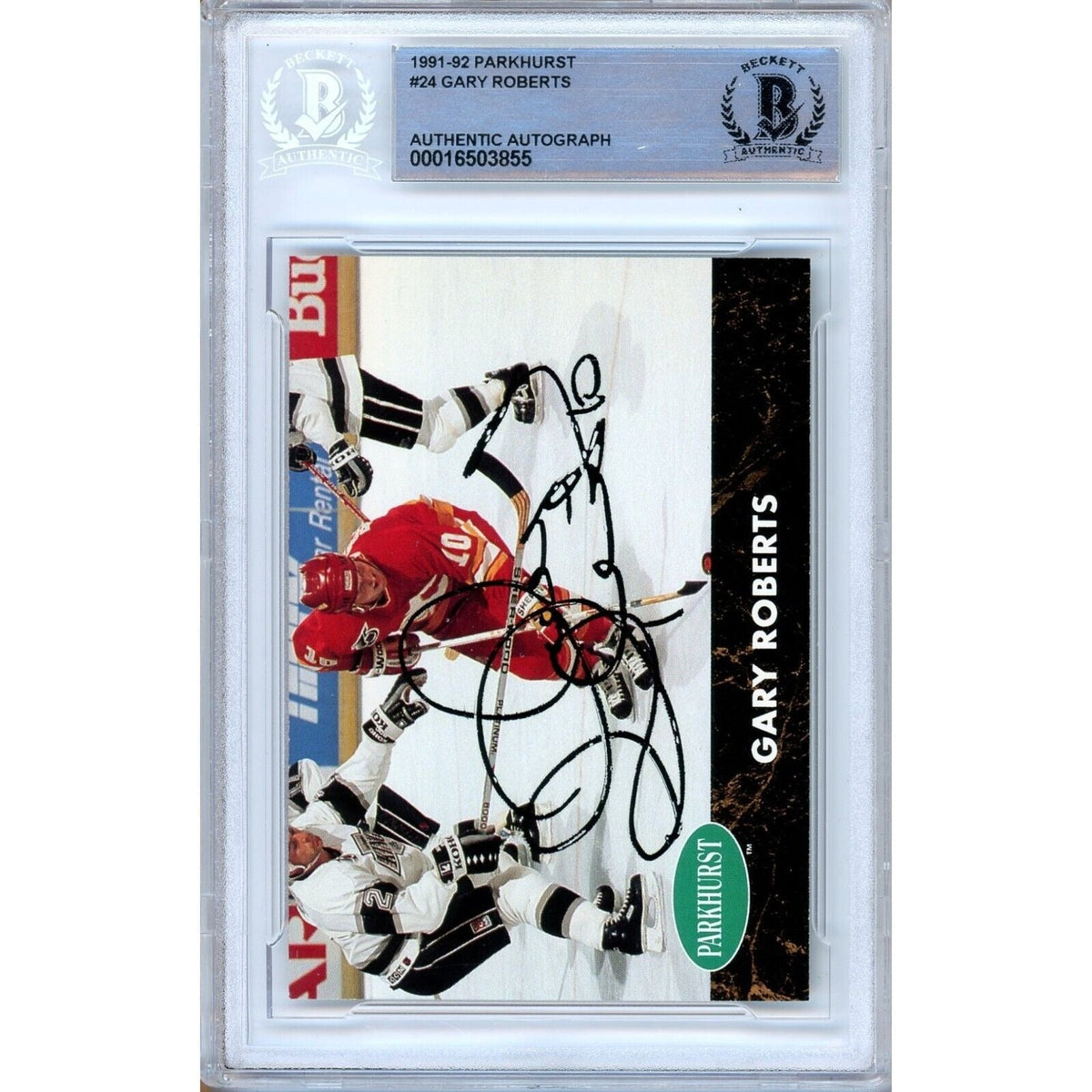 Gary Roberts Calgary Flames Autographed Signed Trading Card Beckett BAS