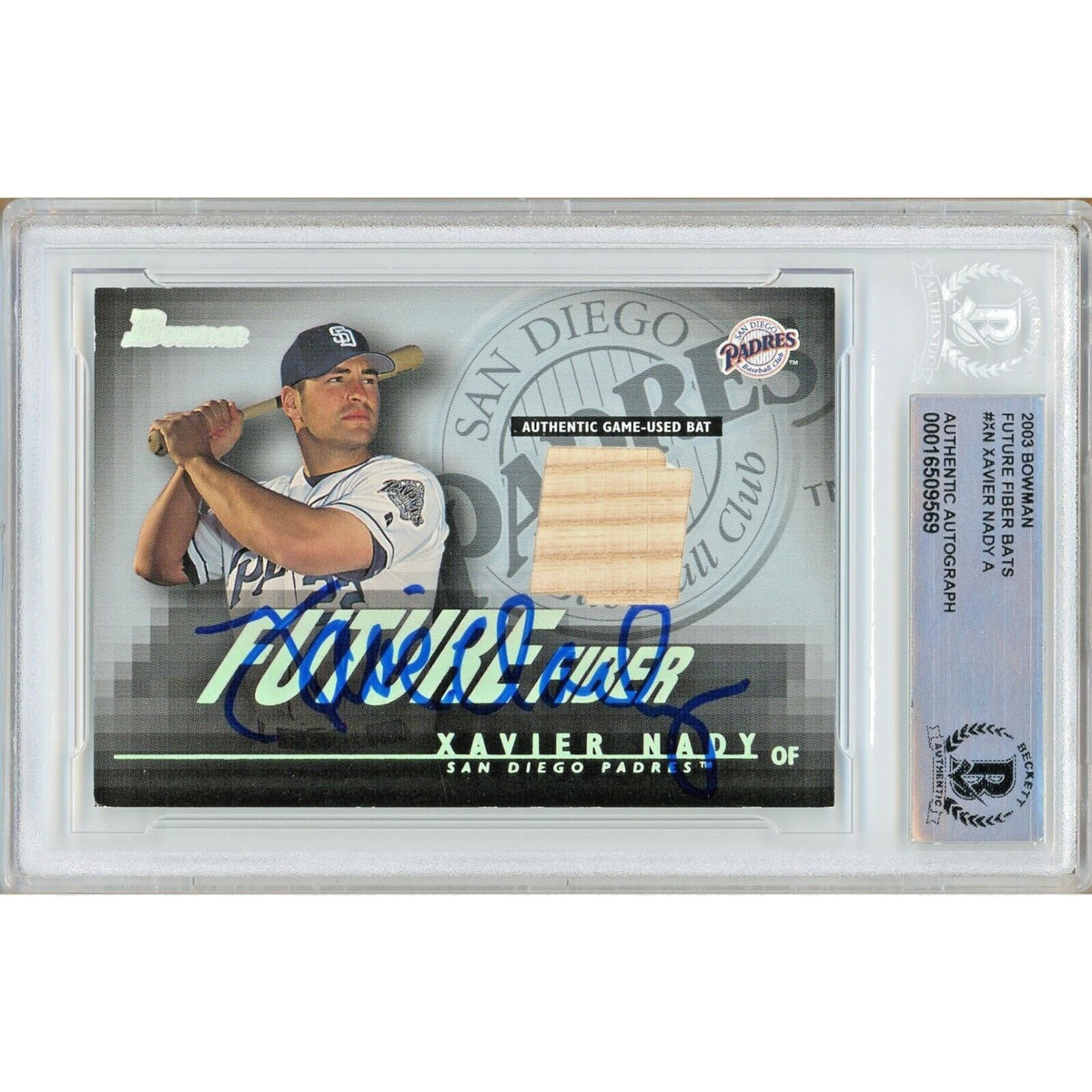 Xavier Nady San Diego Padres Autographed Trading Card Beckett BGS