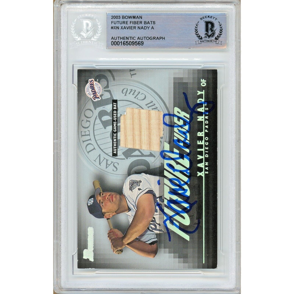 Xavier Nady San Diego Padres Signed Trading Card Beckett BGS
