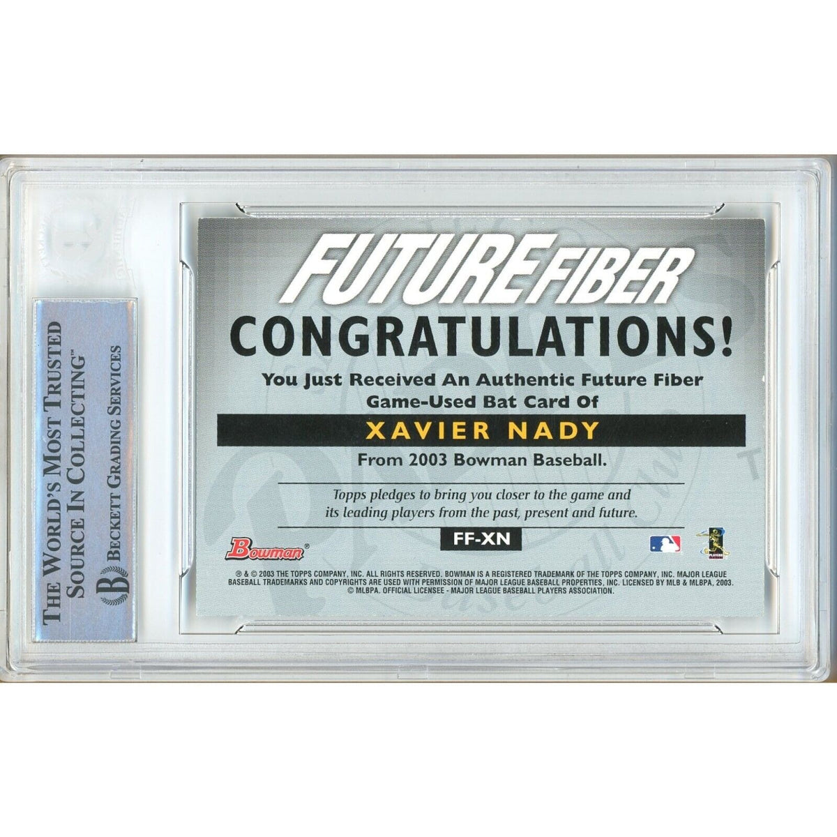 Xavier Nady San Diego Padres Autograph Trading Card Beckett BGS