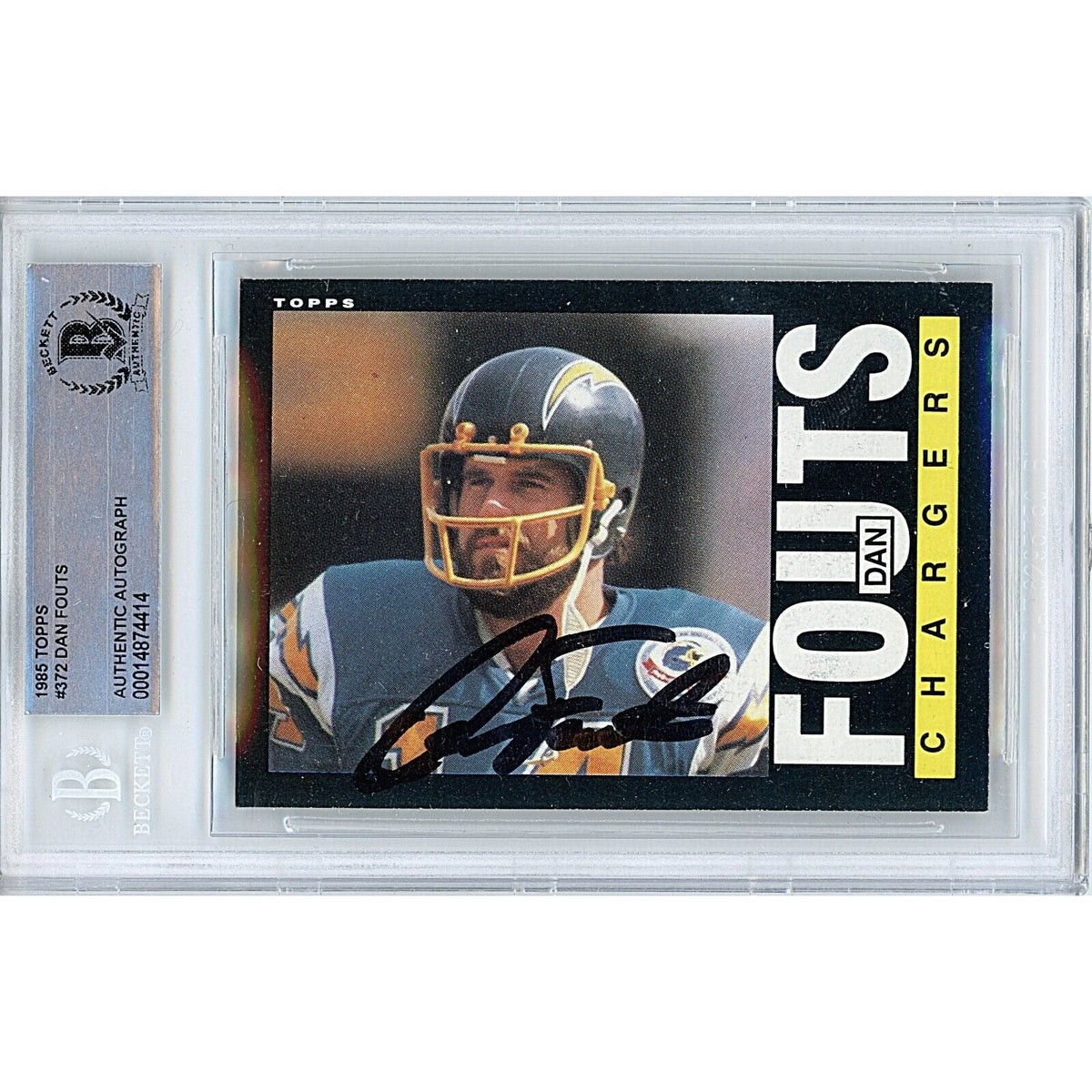 Dan Fouts San Diego Chargers Autographed Trading Card Beckett BAS