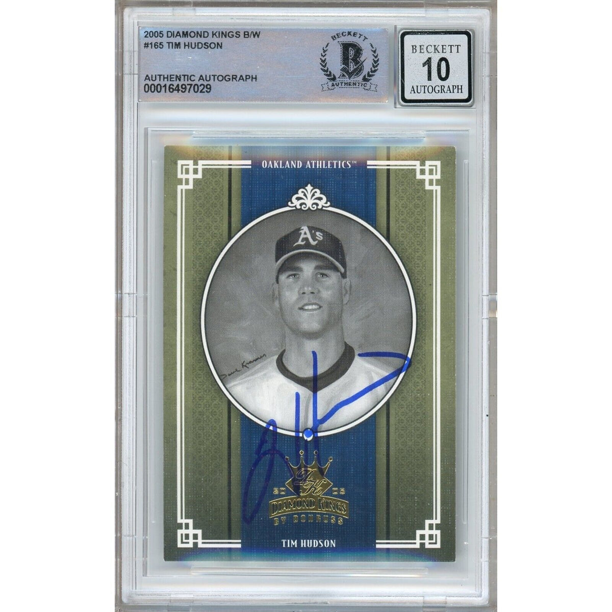 Tim Hudson Oakland Athletics Signed Autographed Trading Card Beckett BGS
