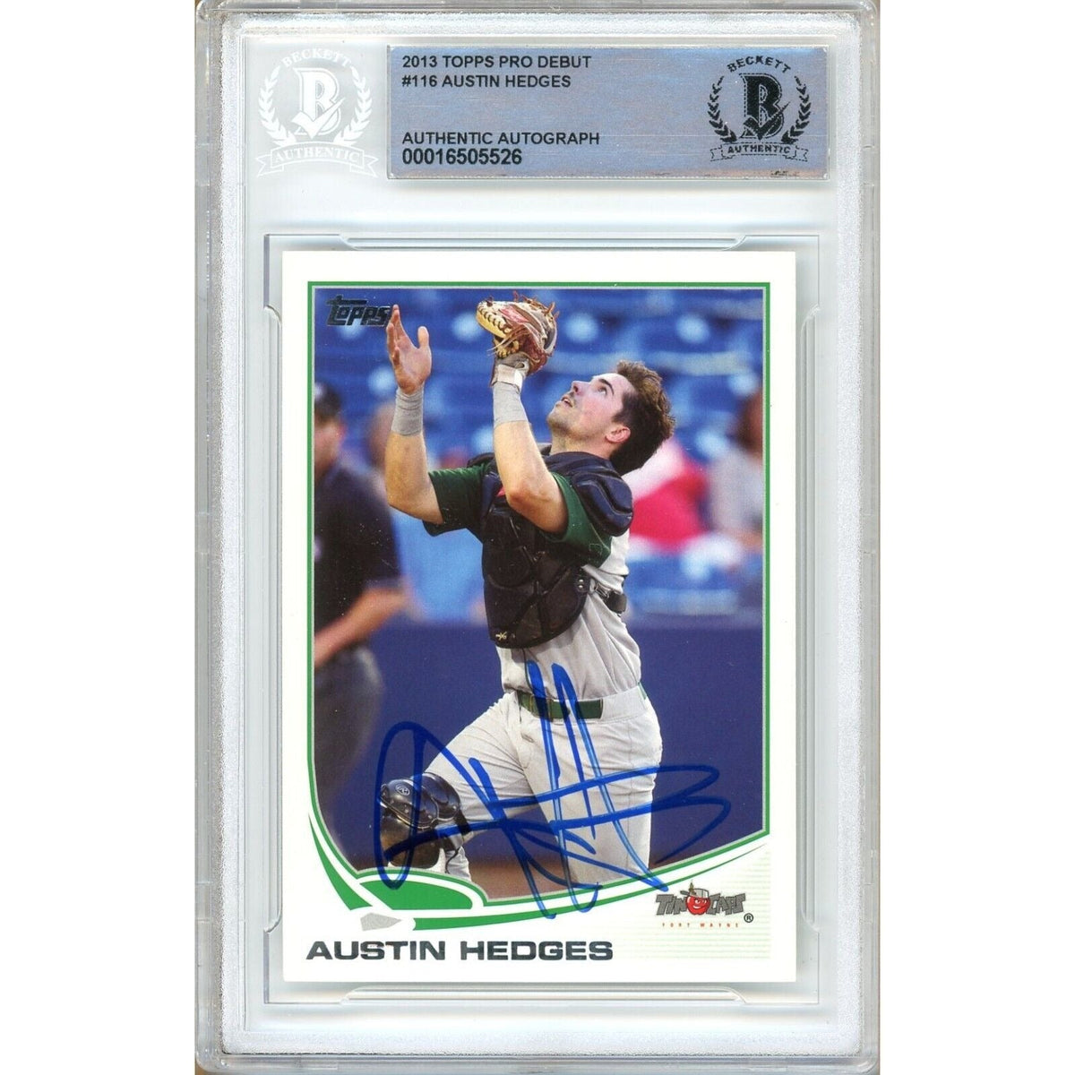 Austin Hedges Topps Pro Debut Autographed Trading Card Beckett BAS