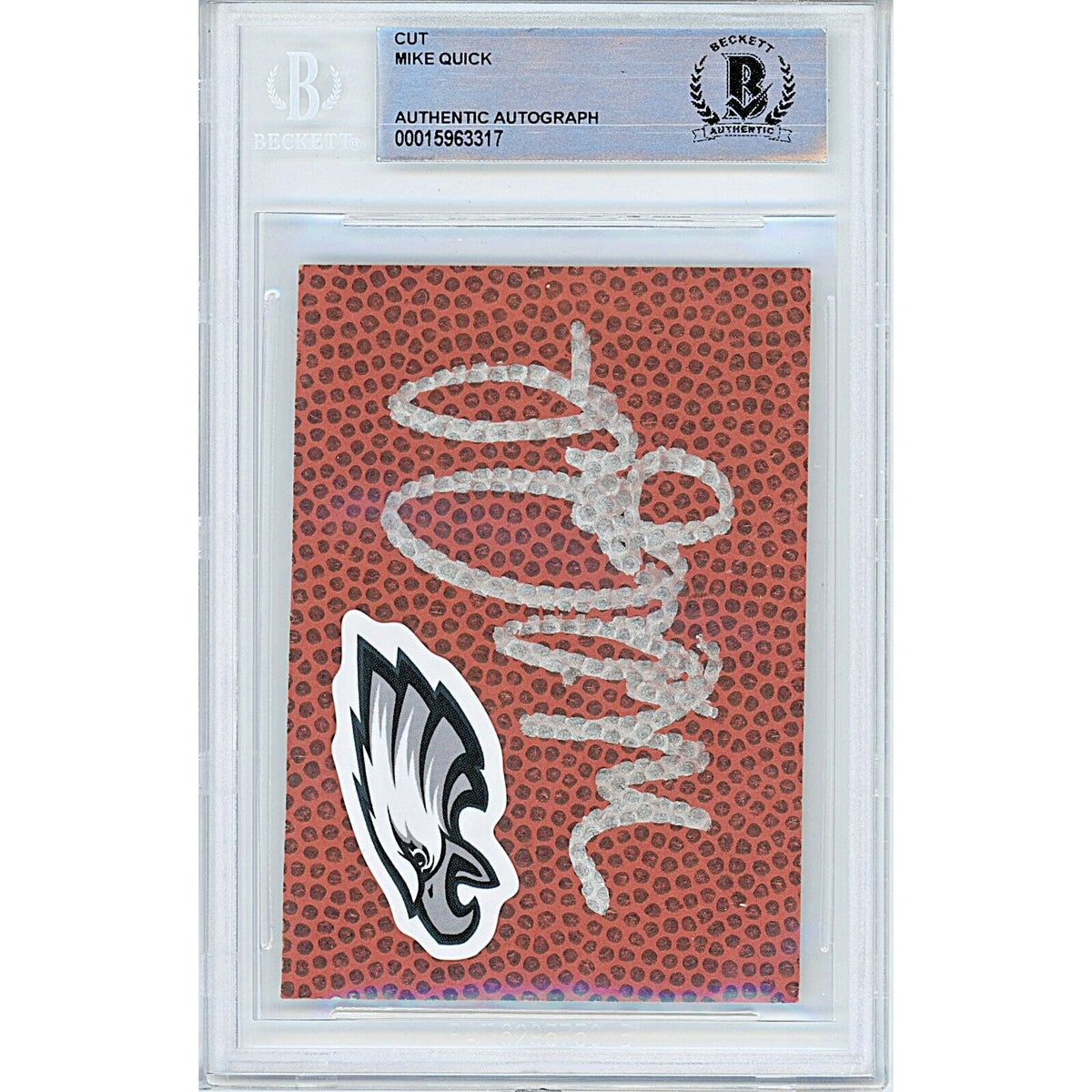 Mike Quick Philadelphia Eagles Signed Cut Signature Beckett BAS