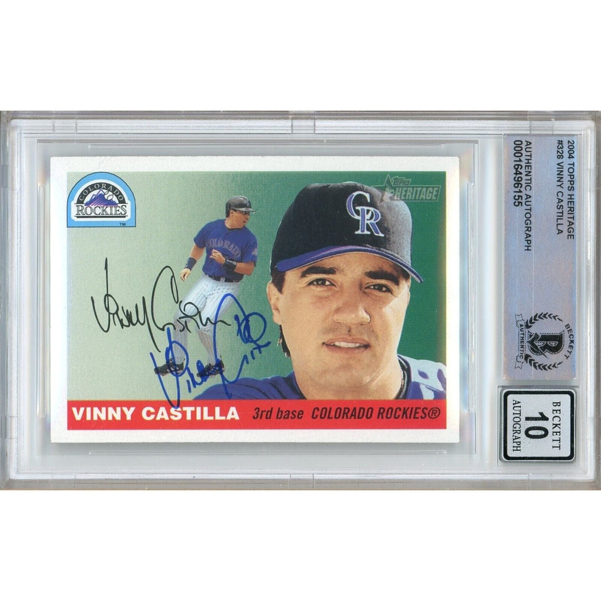 Vinny Castilla Colorado Rockies Signed Autographed Trading Card Beckett BGS