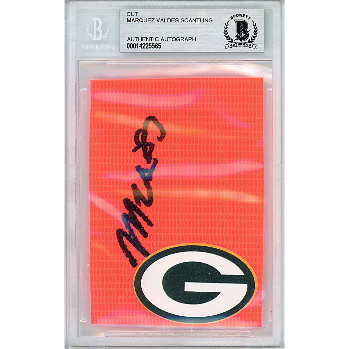 Marquez Valdes Scantling Signed Green Autographed Cut Signature Beckett BGS