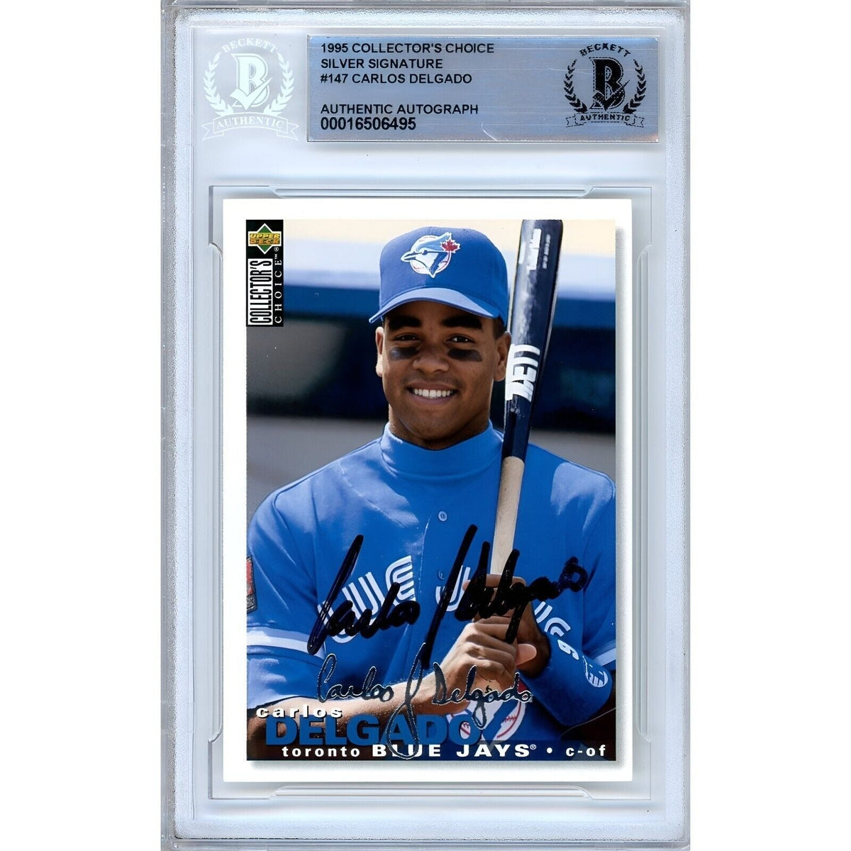Carlos Delgado Collectors Choice Autographed Trading Card Beckett BAS