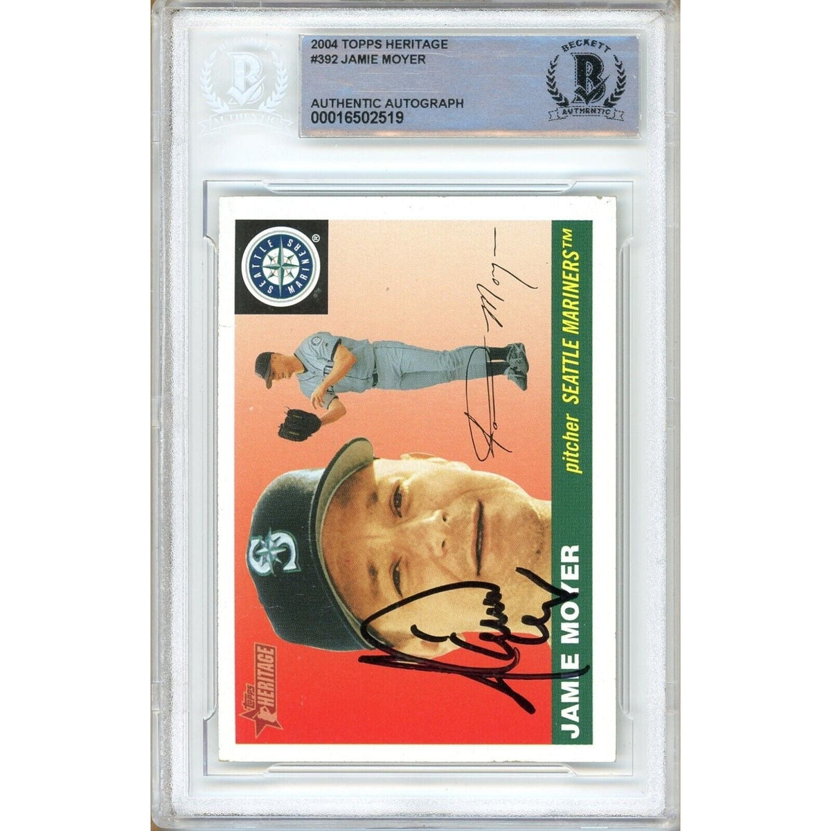 Jamie Moyer Topps Heritage Signed Trading Card Beckett BAS