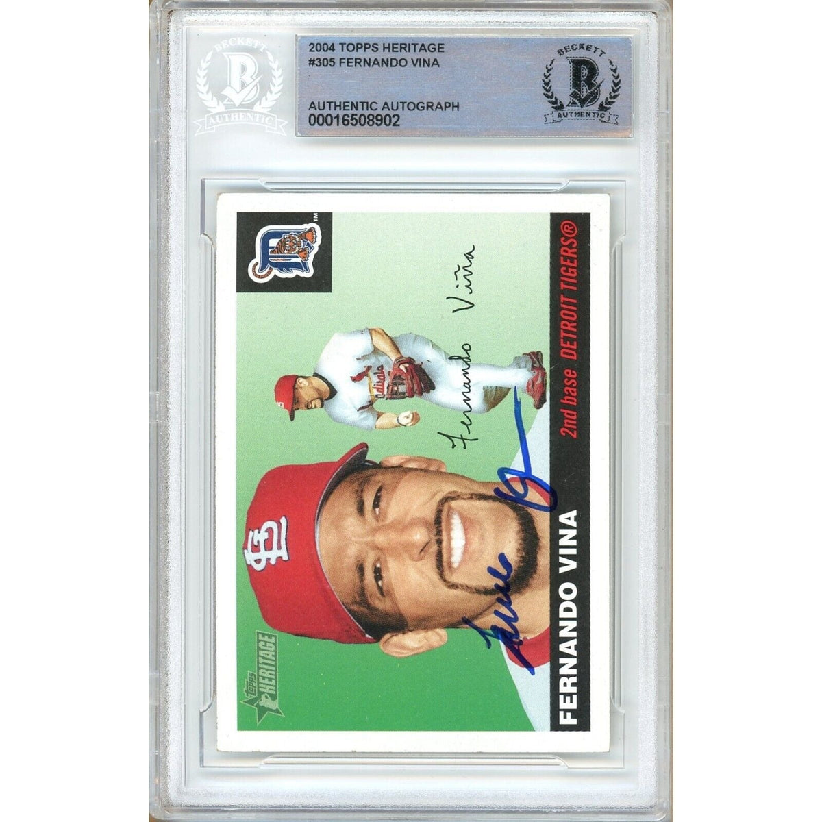 Fernando Vina Cardinals Autographed Trading Card Signed Beckett BAS