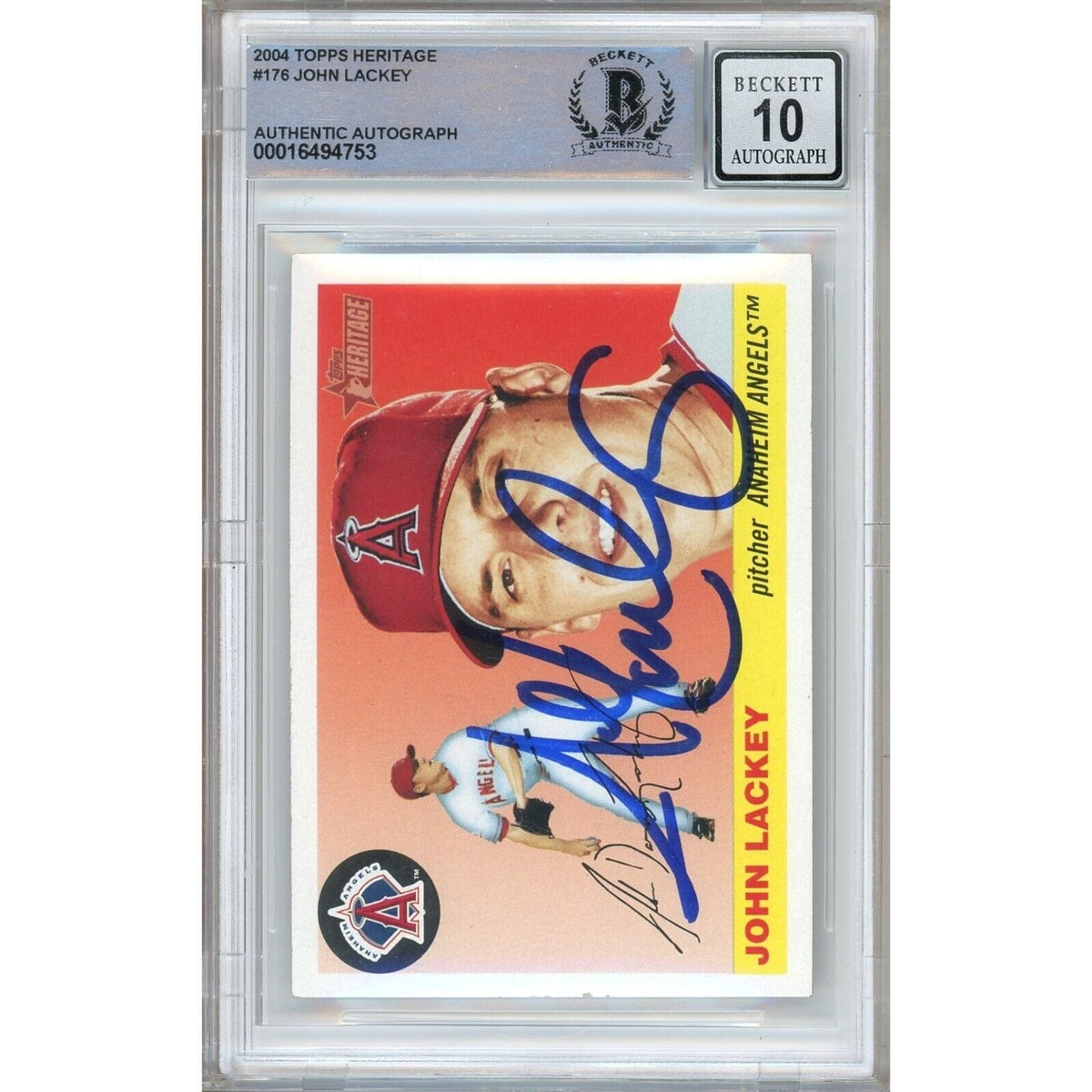 John Lackey Signed Trading Card Beckett BGS