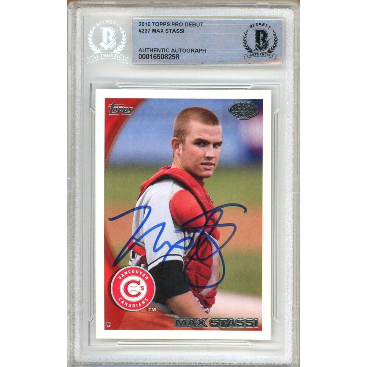 Max Stassi Houston Astros Signed Autographed Trading Card Beckett BAS