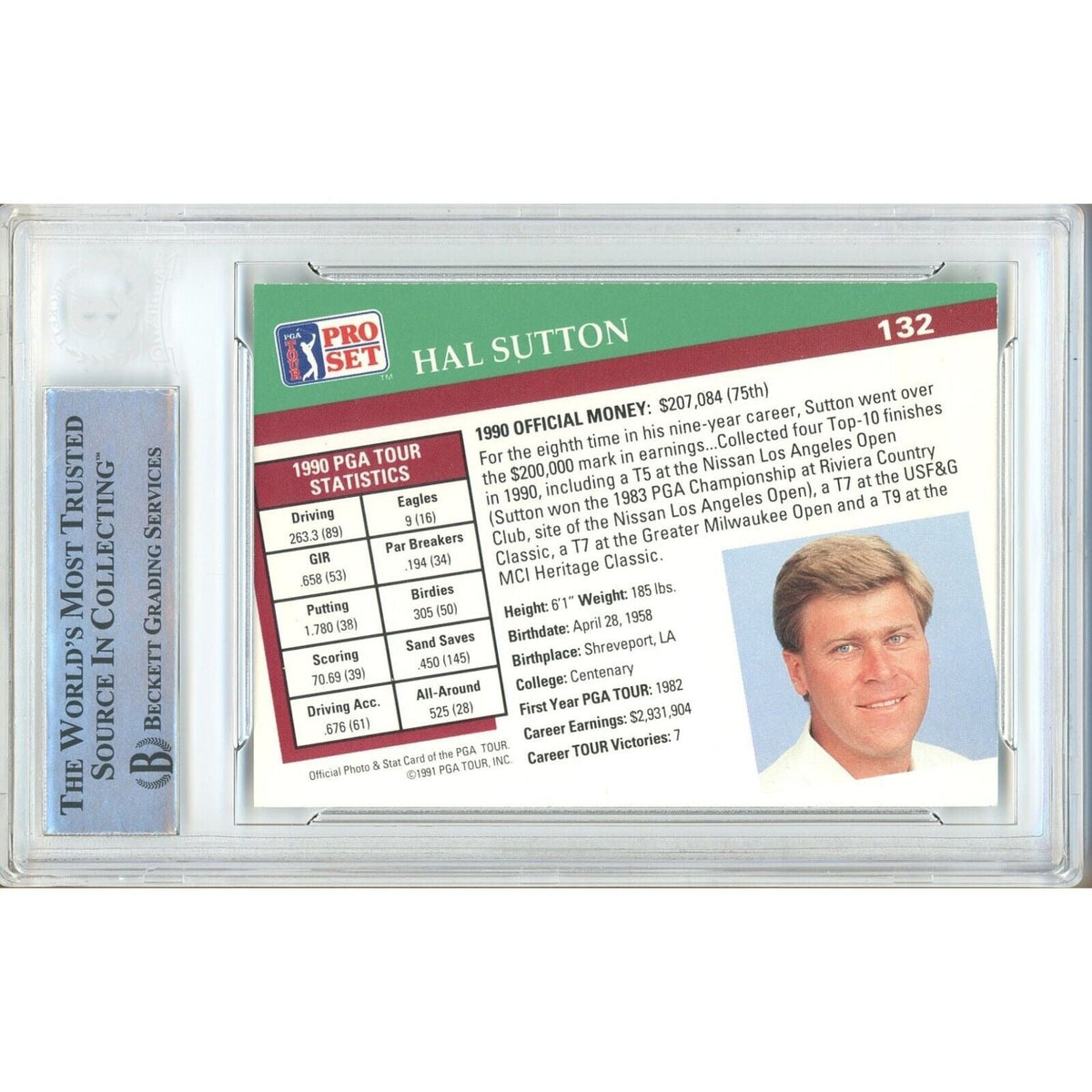Hal Sutton Pro Set Signed Trading Card Beckett BAS