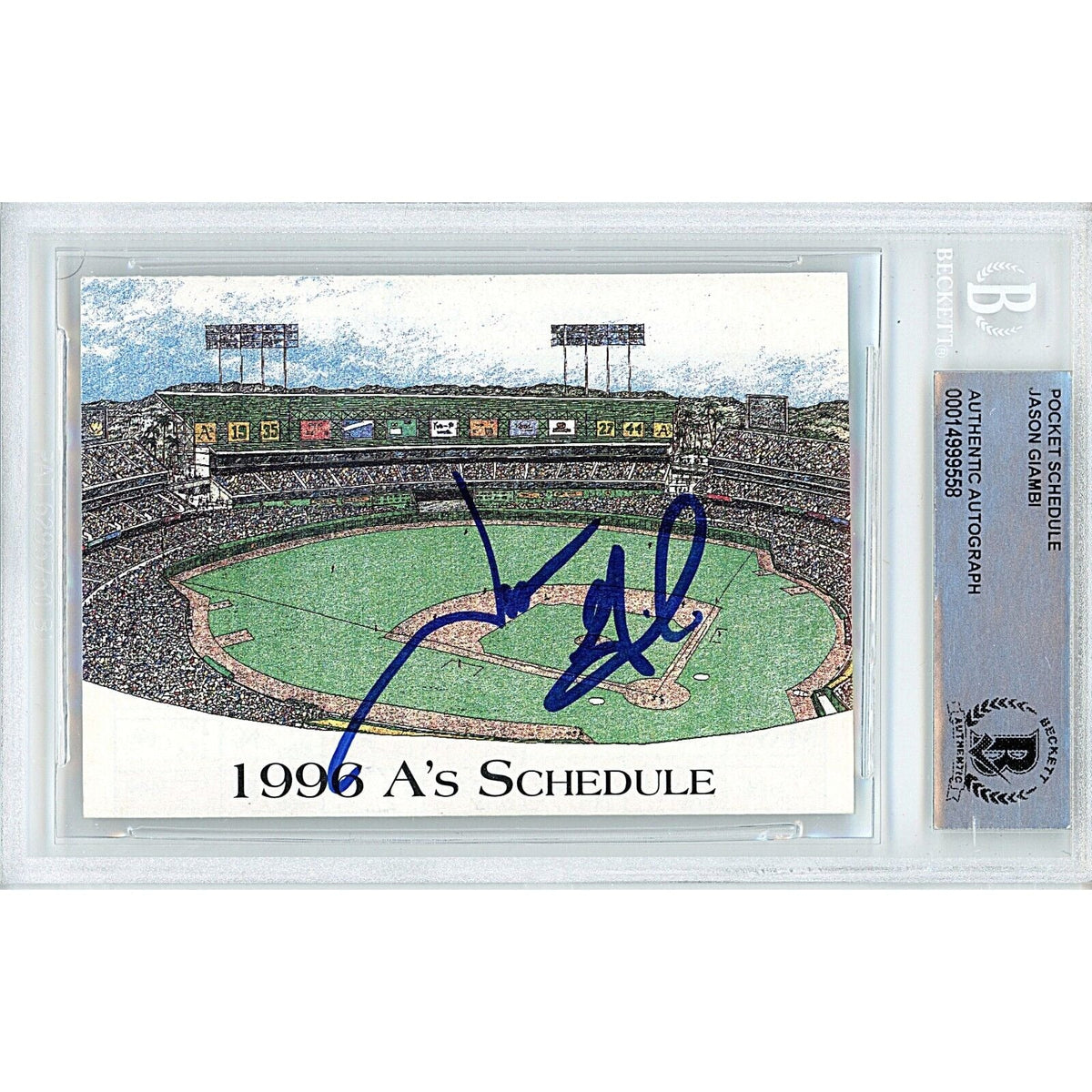 Jason Giambi Oakland Athletics Autographed Trading Card Beckett BAS