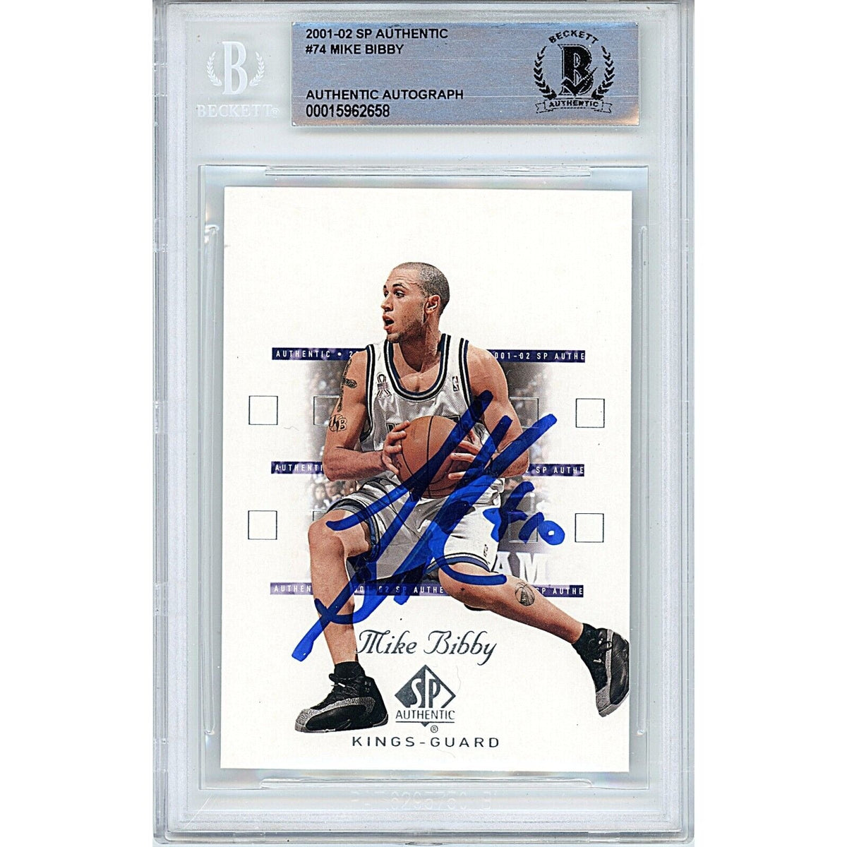 Mike Bibby Sacramento Kings Signed Autographed Trading Card Beckett BAS