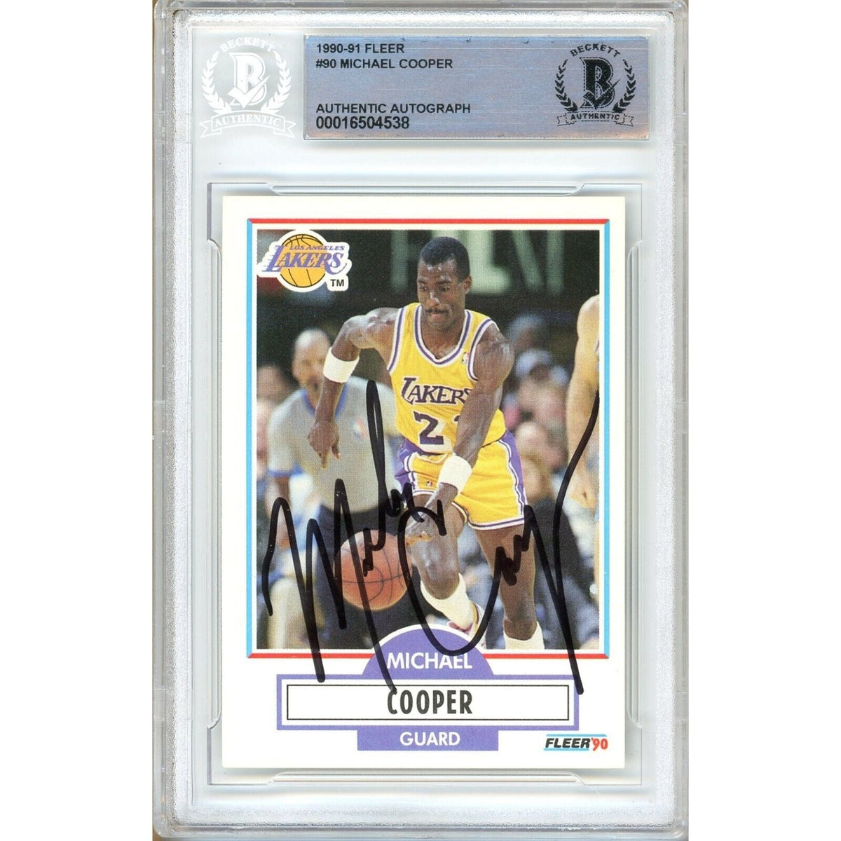 Michael Cooper Los Angeles Lakers Autographed Trading Card Beckett BAS