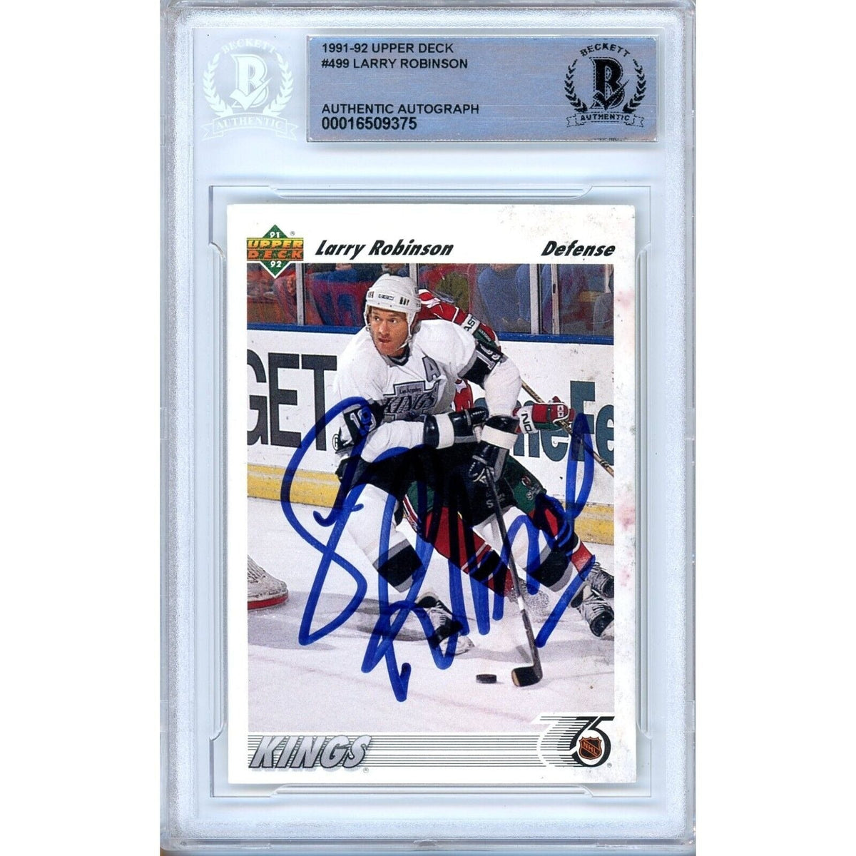 Larry Robinson Upper Deck Autographed Trading Card Beckett BAS