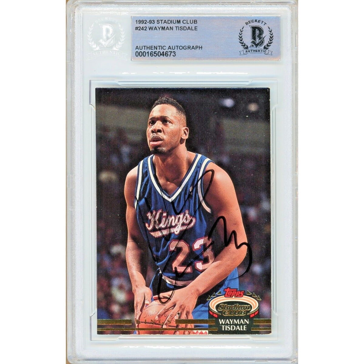 Wayman Tisdale Sacramento Kings Signed Autographed Trading Card Beckett BAS