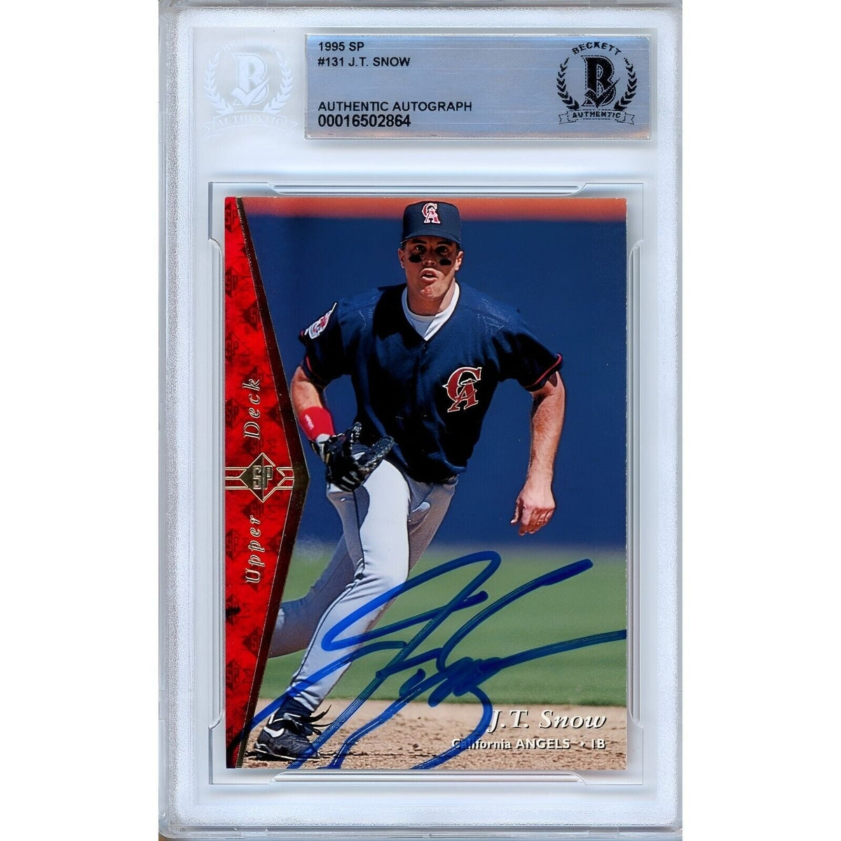Jt Snow Upper Deck Autographed Trading Card Beckett BAS