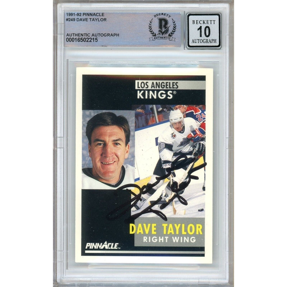 Dave Taylor Los Angeles Kings Autographed Trading Card Beckett BGS
