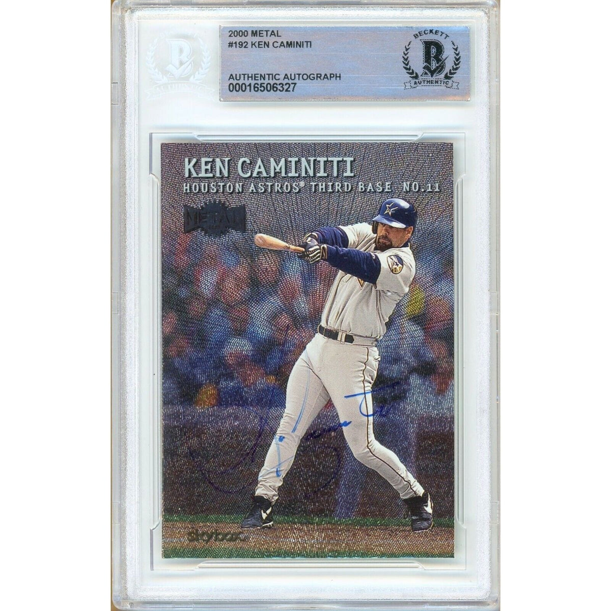 Ken Caminiti Metal Universe Autographed Trading Card Beckett BGS